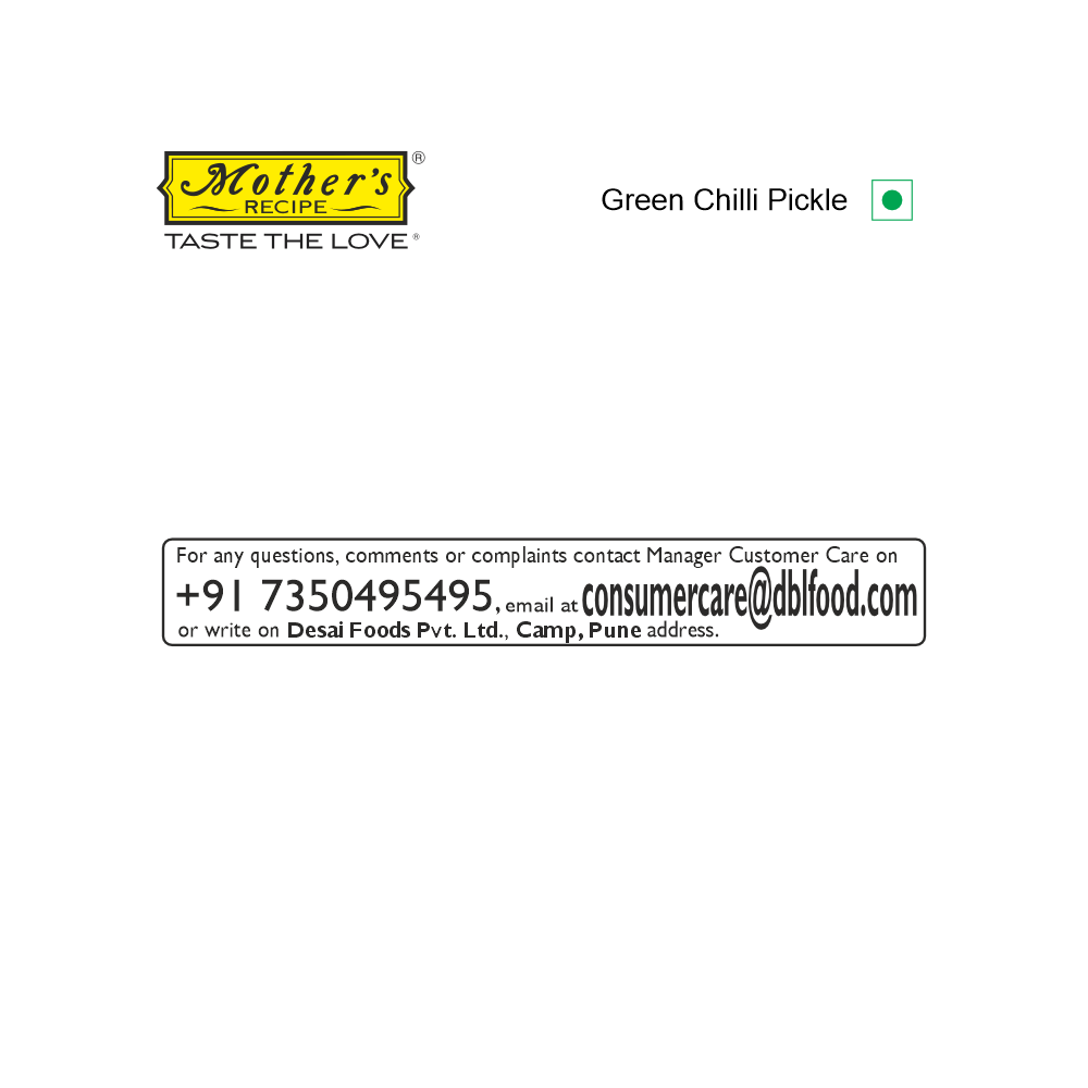 Green Chilli Pickle, 400 gm