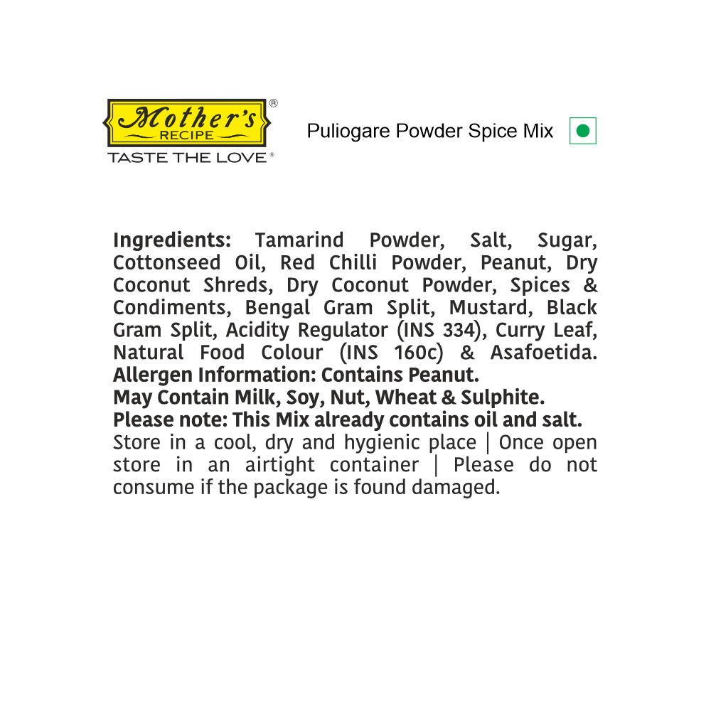 Mother's Recipe Puliogare Powder, 100g