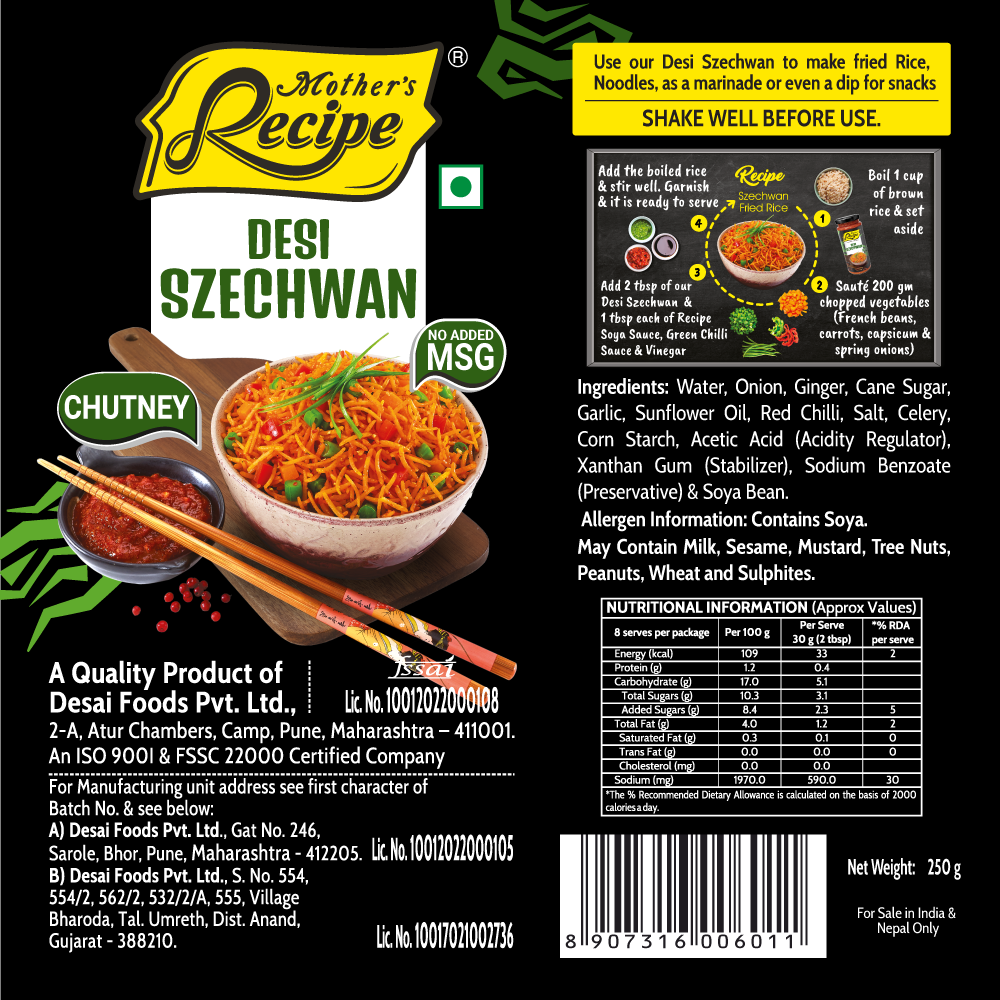 Desi Szechwan Glass Bottle 250 gm