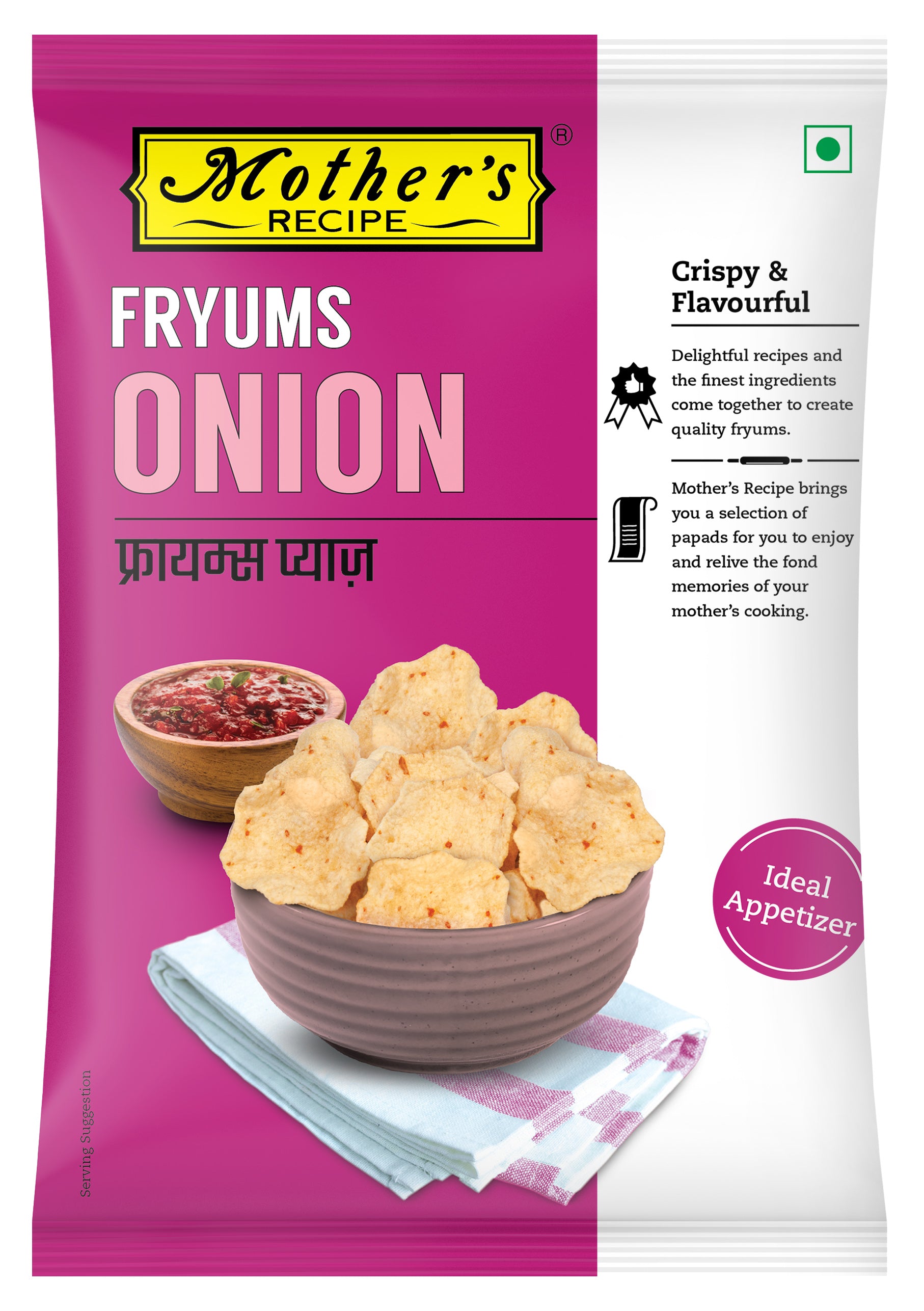 1.	Mother’s Recipe Fryums Onion 100 Gm