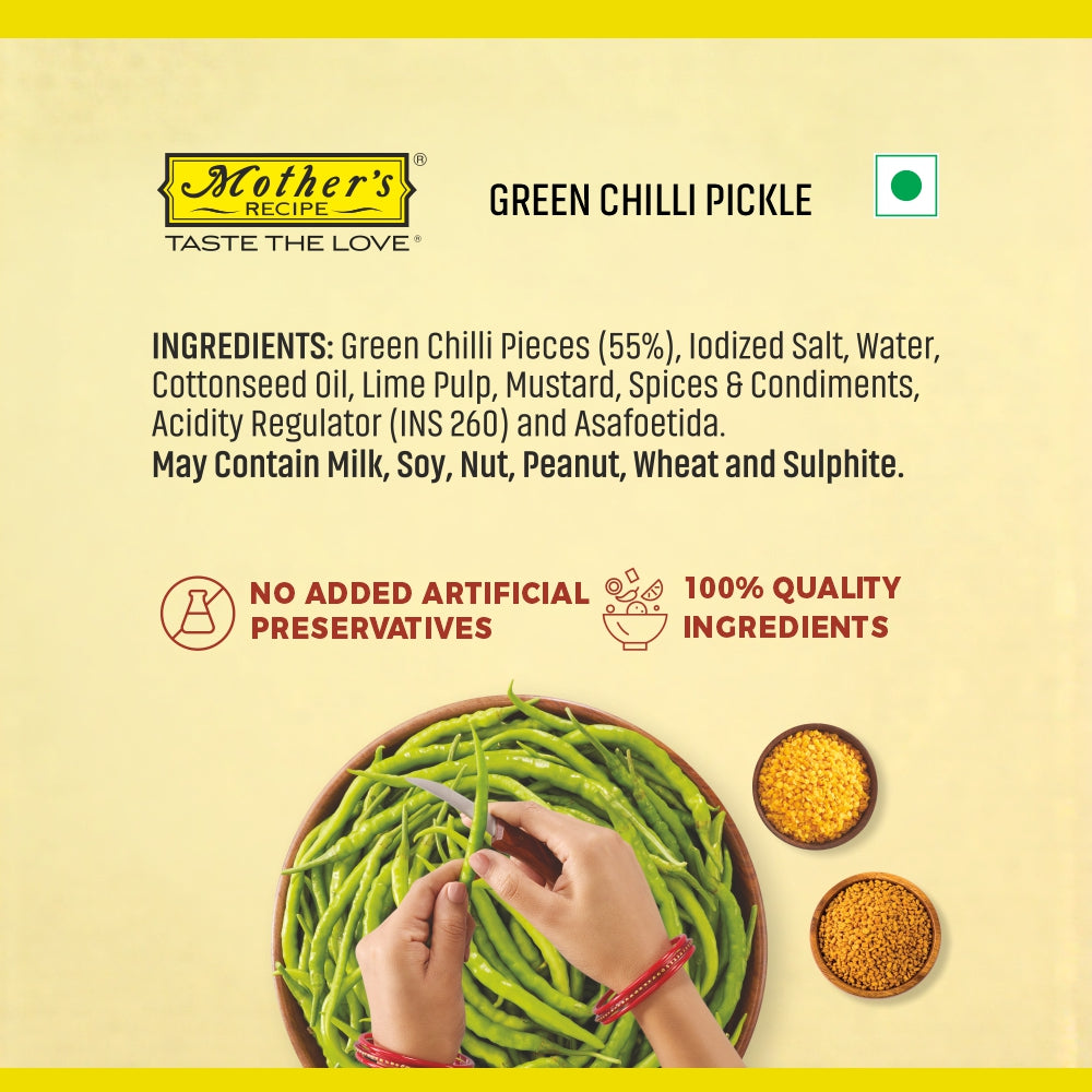Green Chilli Pickle, 400 gm