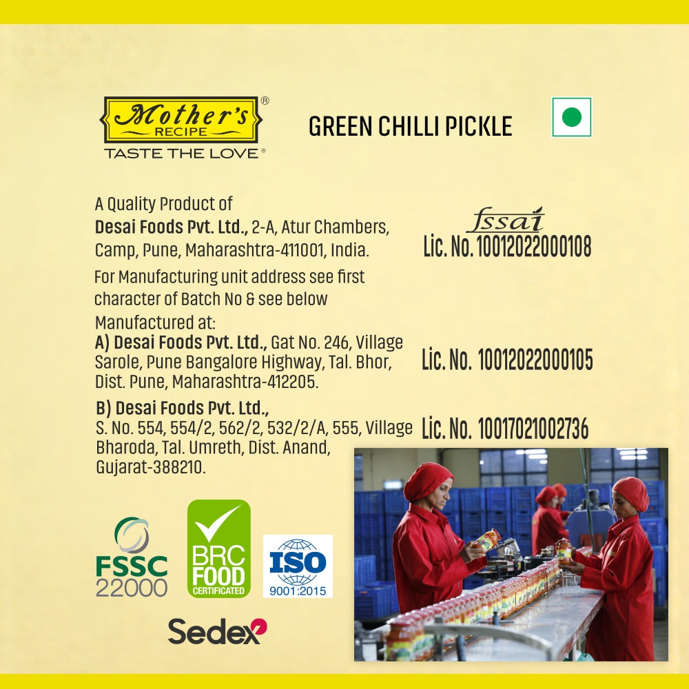 Green Chilli Pickle, 400 gm