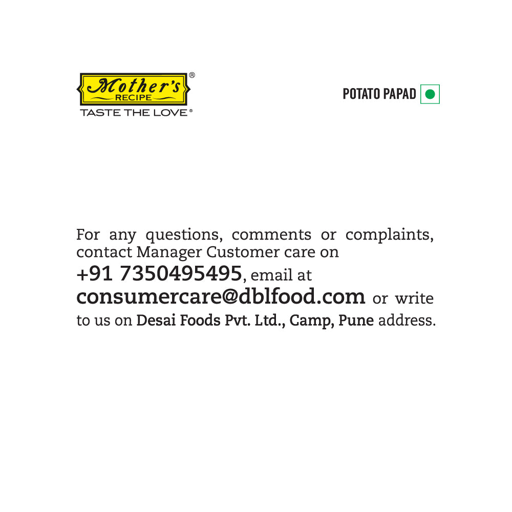 Mother's Recipe Potato Papad, 250gm