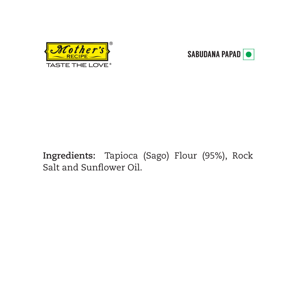 Mother's Recipe Sabudana Papad, 250gm