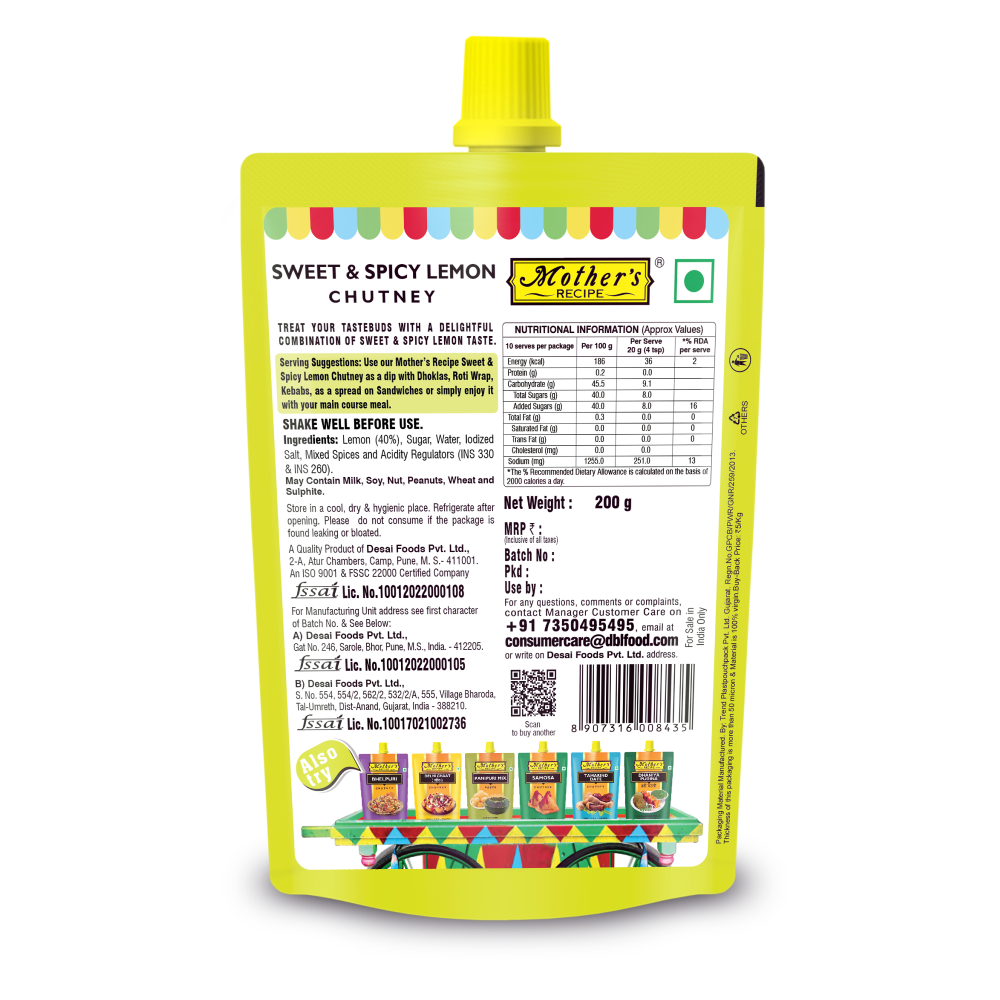 Spicy Lemon Chutney 200 gm